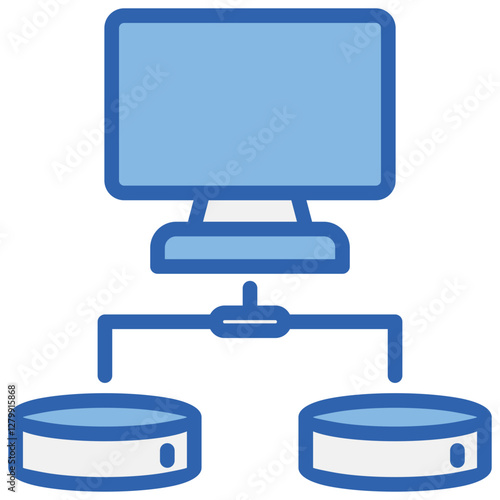 Virtualization Blue White Icon