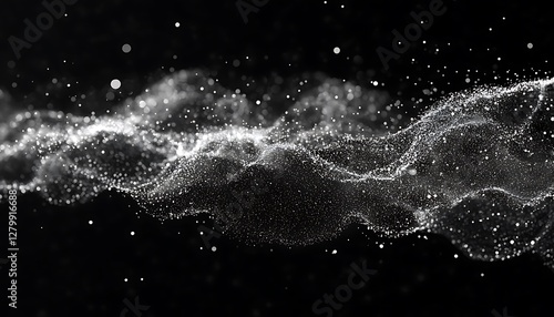 Wallpaper Mural Abstract Particle Wave, Dark Background Torontodigital.ca