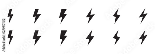 flash lightning bolt icon. Electric power symbol. Power energy sign, vector illustration
