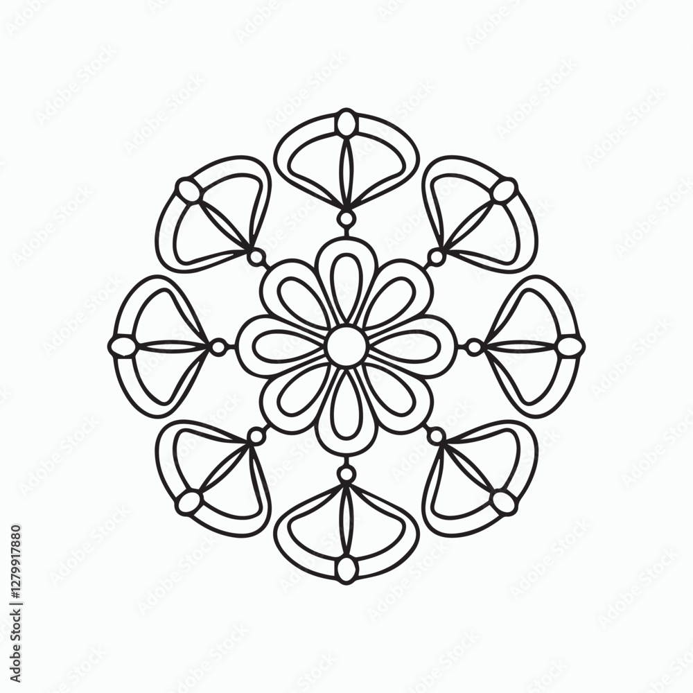 abstract mandala floral ornament illustration. mandala line art abstract mandala floral ornament illustration. mandala line art