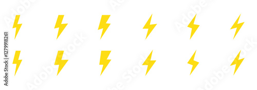 flash lightning bolt icon. Electric power symbol. Power energy sign, vector illustration