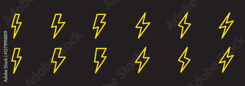 flash lightning bolt icon. Electric power symbol. Power energy sign, vector illustration