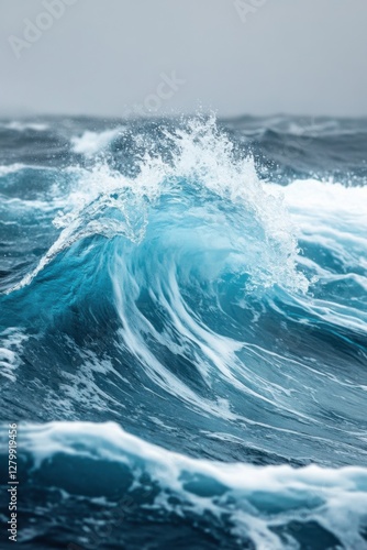 Wallpaper Mural Majestic Ocean Wave: A Symphony of Blue Torontodigital.ca