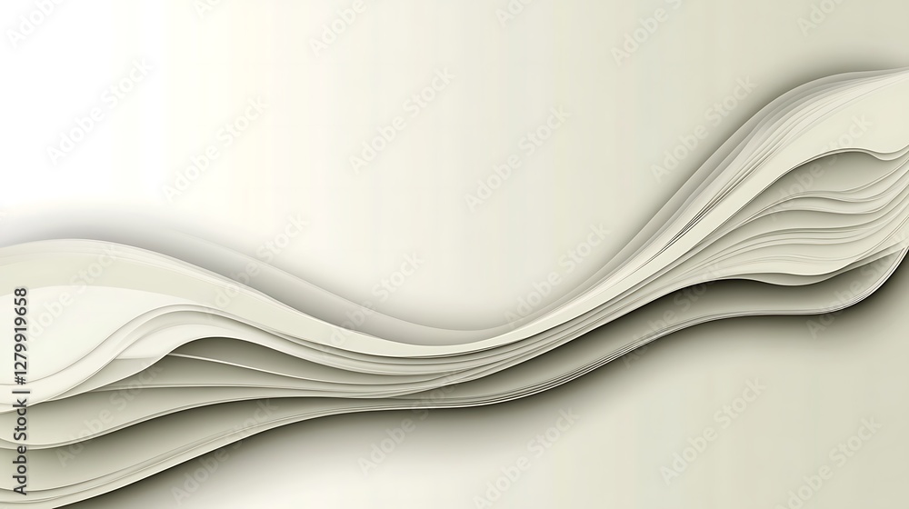 Obraz premium Abstract Wave Design in Subtle Cream Tones