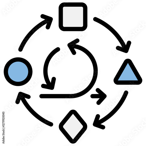 Agile Methodology Blue Black Icon