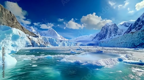 Wallpaper Mural Antarctic Glacier, Icebergs, Mountains - Climate Change Awareness Torontodigital.ca