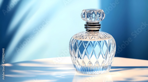 Elegant Glass Perfume Bottle with Diamond-Cut Design