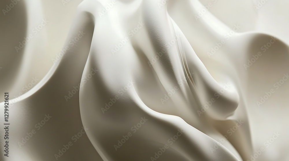 Obraz premium Abstract White Draped Fabric Texture Image