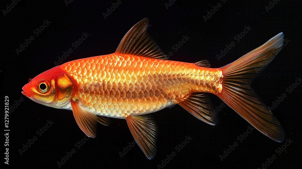 Vibrant orange blossom goldfish swimming gracefully in clear aquarium tanks. These beautiful and eye - catching goldfish add a touch of charm and liveliness to the aquatic environment. Vibrant orange blossom goldfish swimming gracefully in clear aquarium tanks. These beautiful and eye - catching goldfish add a touch of charm and liveliness to the aquatic environment.