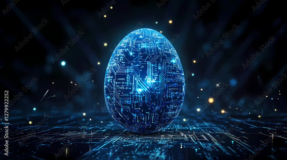 Tech-Infused Egg: A Circuit Board Marvel