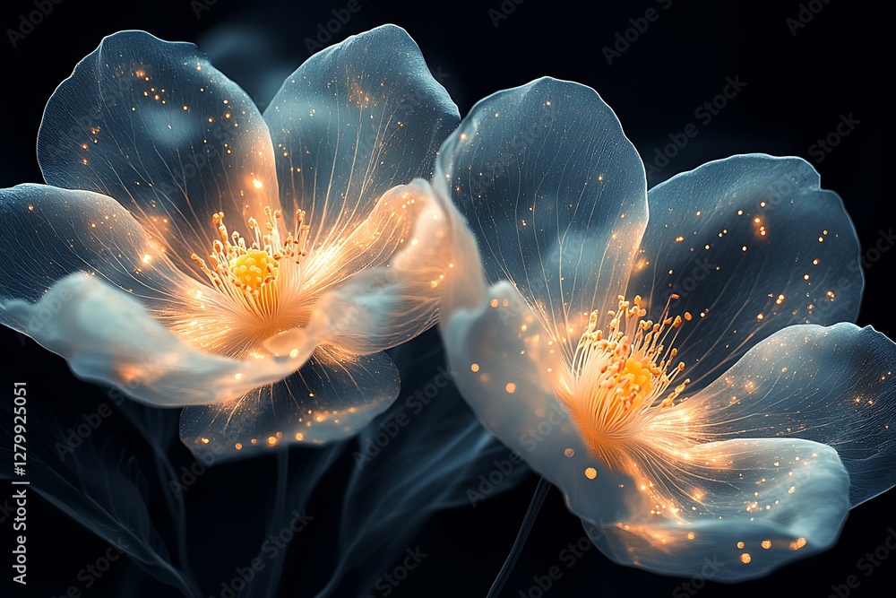 Obraz premium digital flower made with crystal or plastic 