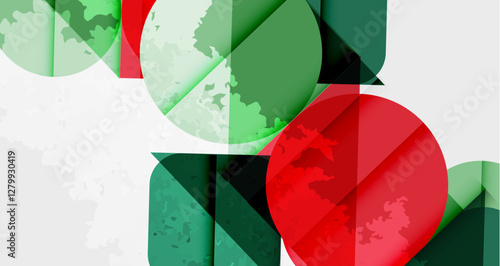 Squares, circles and triangles and grainy noisy texture. Vector Illustration For Wallpaper, Banner, Background, Card, Book Illustration, landing page