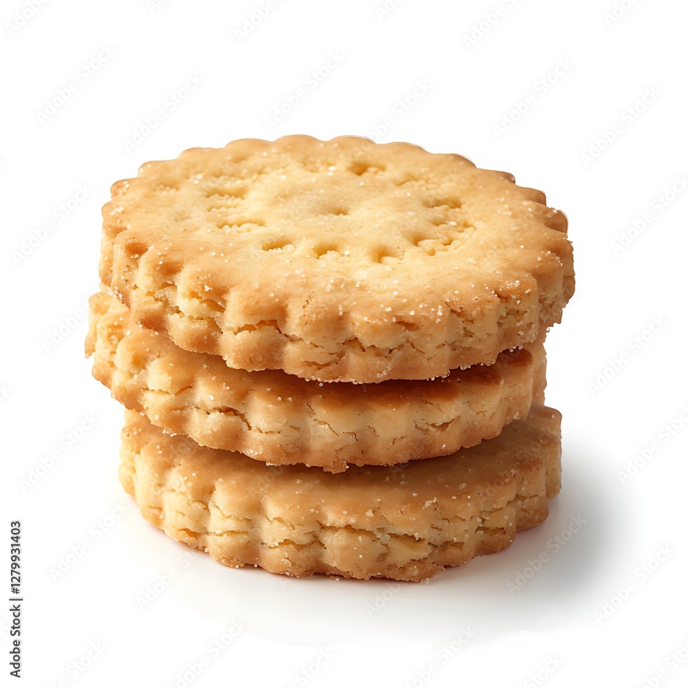 Homemade shortbread cookie isolated on white background Homemade shortbread cookie isolated on white background