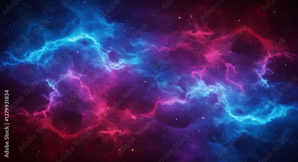 Nebula's Embrace: Dual-Toned Clouds of Cosmic Fire - A Vibrant Galaxy with Swirls of Magenta and Cyan, Evoking the Majesty and Energy of Stellar Phenomena Nebula's Embrace: Dual-Toned Clouds of Cosmic Fire - A Vibrant Galaxy with Swirls of Magenta and Cyan, Evoking the Majesty and Energy of Stellar Phenomena