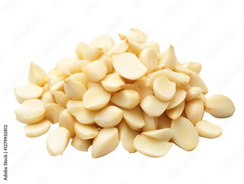 Pile of garlic cloves isolated on transparent background Pile of garlic cloves isolated on transparent background