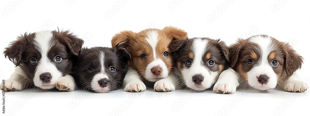 Obraz premium Cute Border Collie Puppies Laying