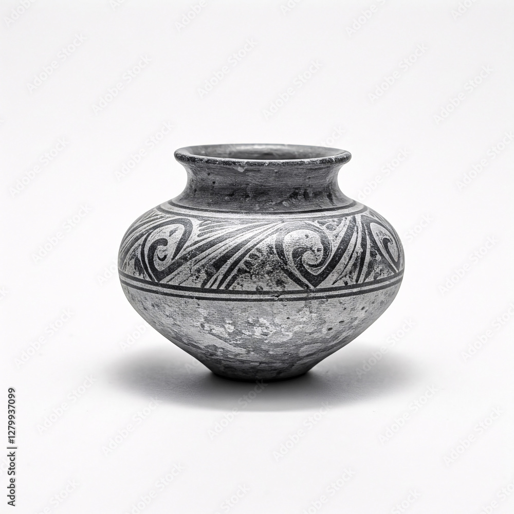 Antique ceramic vase isolated on white background front view Antique ceramic vase isolated on white background front view