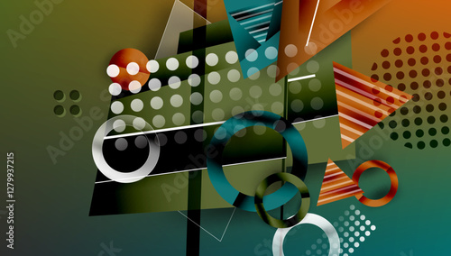 Abstract background geometric design with colorful gradients