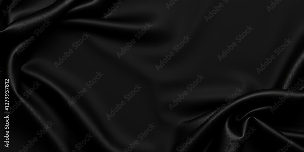 Fototapeta premium Black leather texture banner with sleek, elegant design, black, abstract, smooth