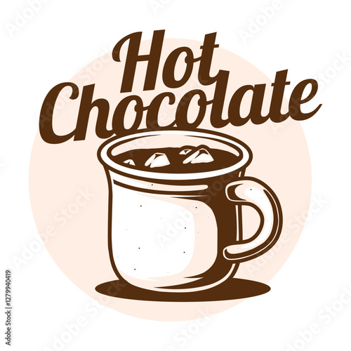Hot Chocolate retro design for print