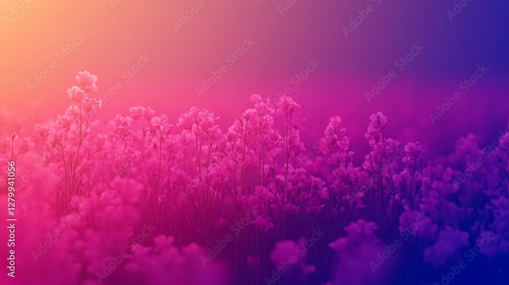 Fototapeta premium Abstract aurora landscape glowing dreamy sky with soft gradient hues blending vivid colors for atmospheric backgrounds and wallpapers design