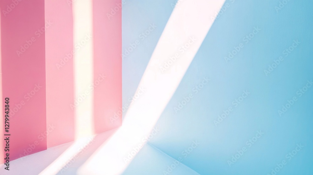 Pastel Pink and Blue Abstract Background with Sunlight Shadows Pastel Pink and Blue Abstract Background with Sunlight Shadows