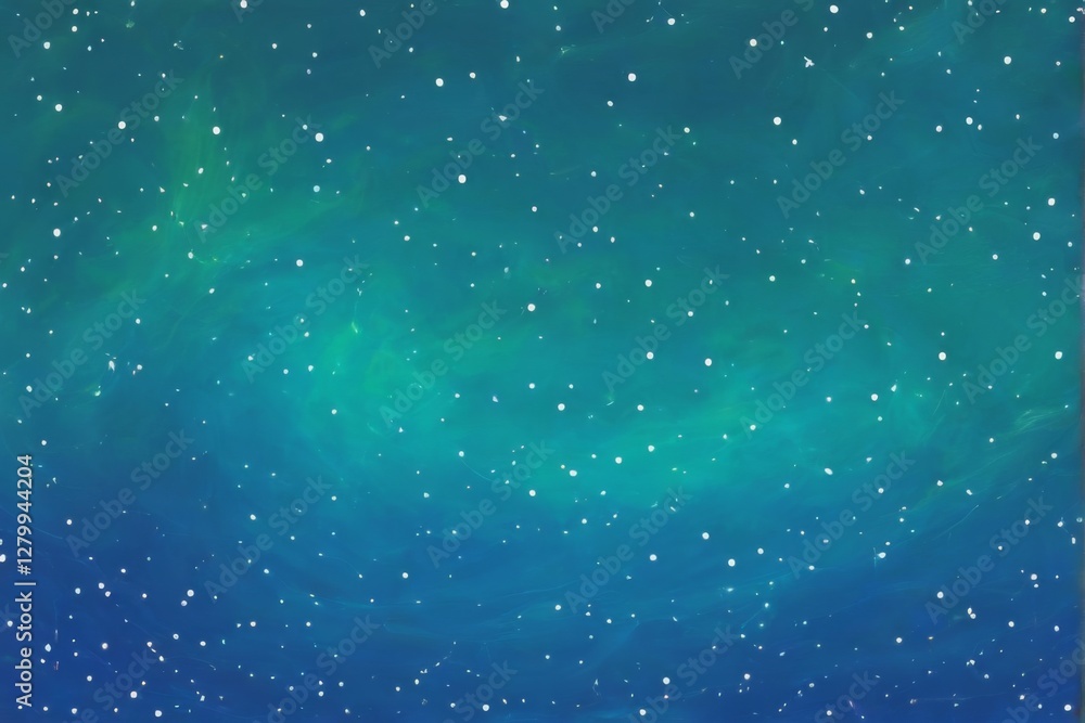 Abstract Digital Art of a Starry Night Sky with Green Wave and Stars on Deep Blue Background Abstract Digital Art of a Starry Night Sky with Green Wave and Stars on Deep Blue Background