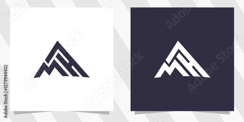 letter mh hm logo design