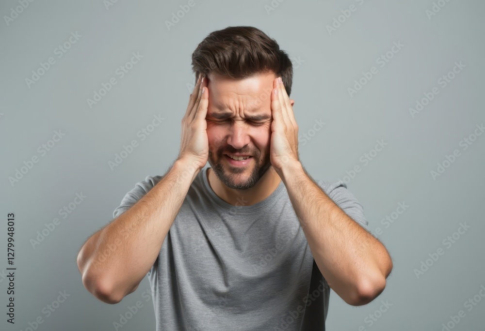 man with headache man with headache