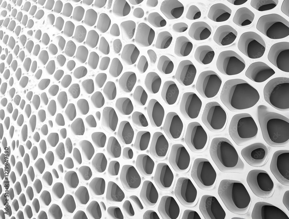 Abstract 3D Honeycomb Texture in White Abstract 3D Honeycomb Texture in White