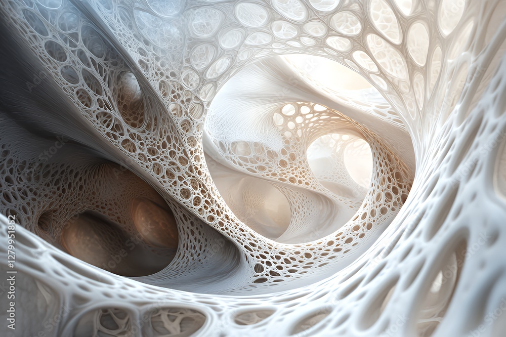 Abstract White Organic Form Structure Design