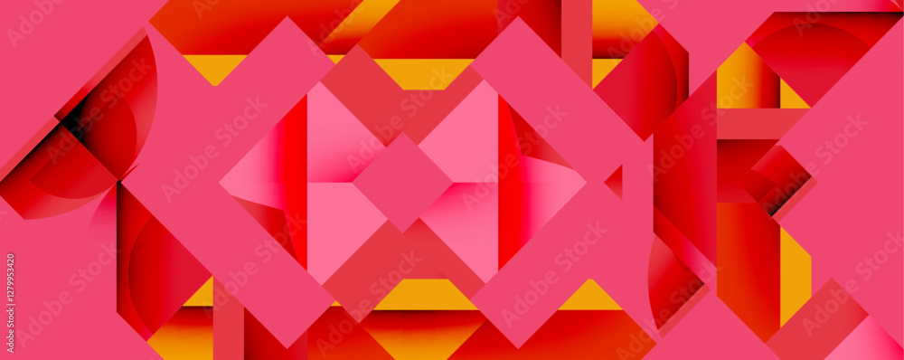 Abstract geometric composition with interlocking circular and angular shapes, featuring smooth gradients and sharp contrasts on a white background Abstract geometric composition with interlocking circular and angular shapes, featuring smooth gradients and sharp contrasts on a white background