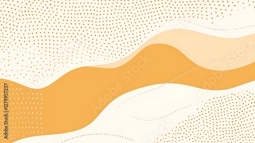 Abstract Orange and White Wave Pattern Design