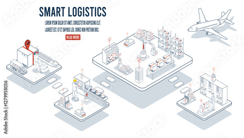 Smart logistics combines warehouse management with wireless technology and automated robots AGVs and AMRs for efficient material handling.