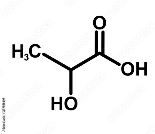 Chemical structure of lactic acid