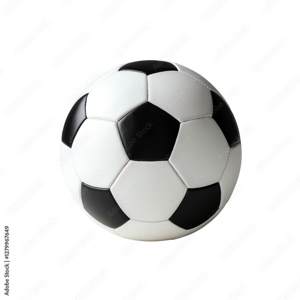 Obraz premium Iconic Black and White Soccer Ball Design Isolated on Transparent Background.