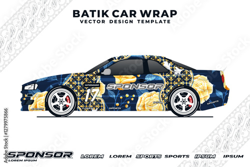 batik design car wrapping template 18