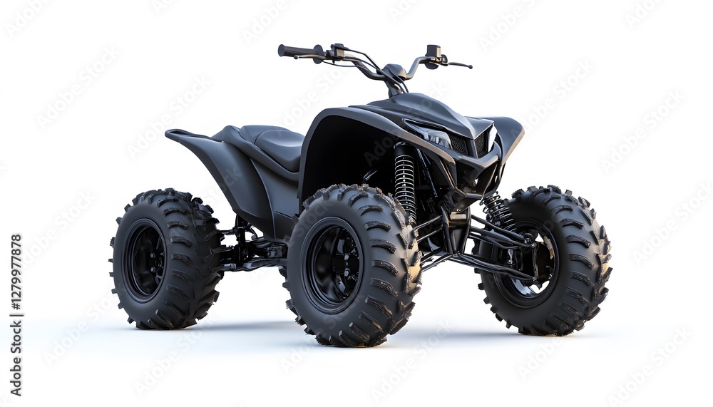 Modern black all terrain vehicle isolated on white background Modern black all terrain vehicle isolated on white background