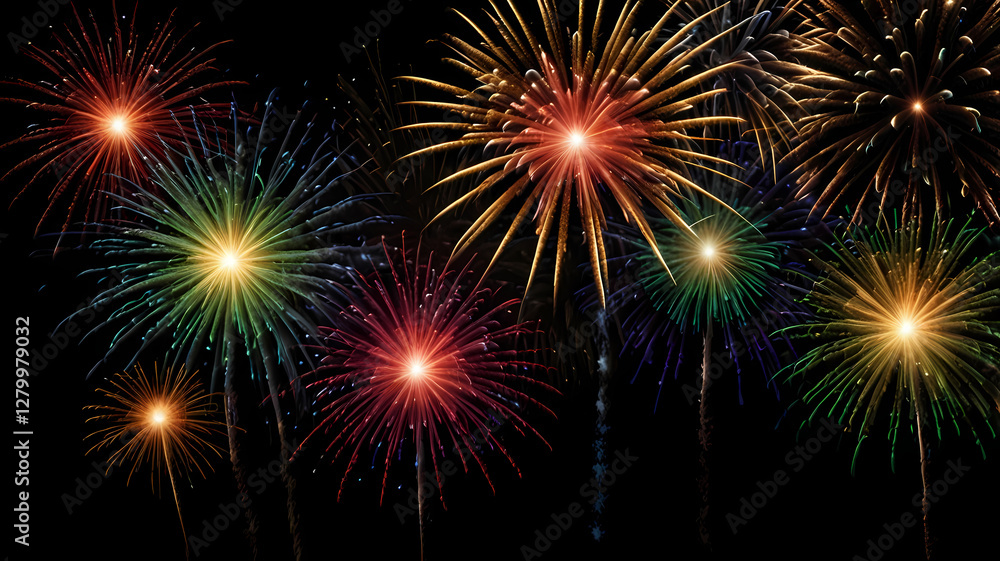 Fireworks in the Night: A vibrant display of fireworks exploding in a night sky. capture the joy and celebration of special events. Fireworks in the Night: A vibrant display of fireworks exploding in a night sky. capture the joy and celebration of special events.