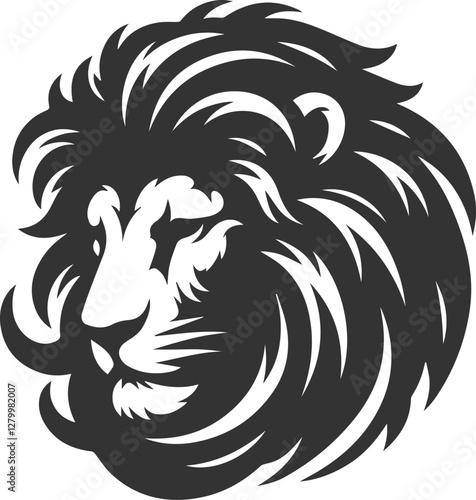 A lion looking down with a sorrowful gaze vector