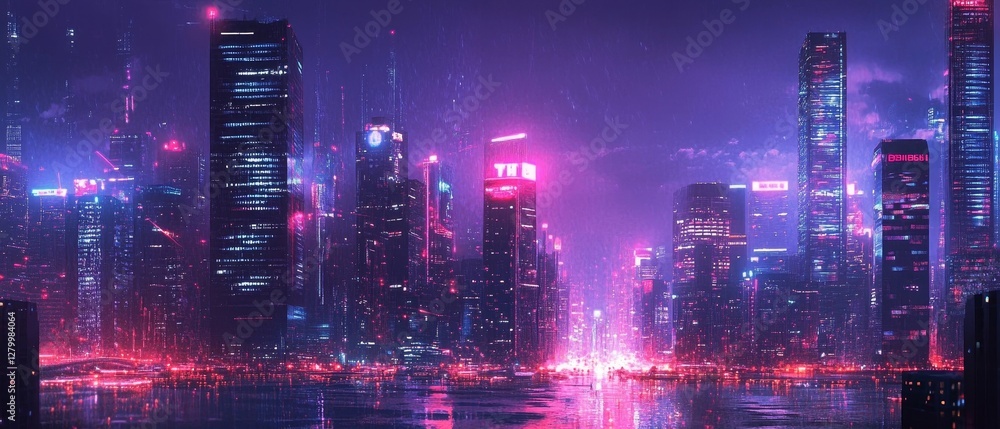 futuristic metropolis with towering buildings and advanced public transit systems, Generative AI futuristic metropolis with towering buildings and advanced public transit systems, Generative AI