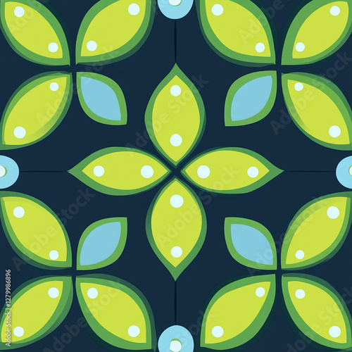 Abstract Green and Blue Shapes