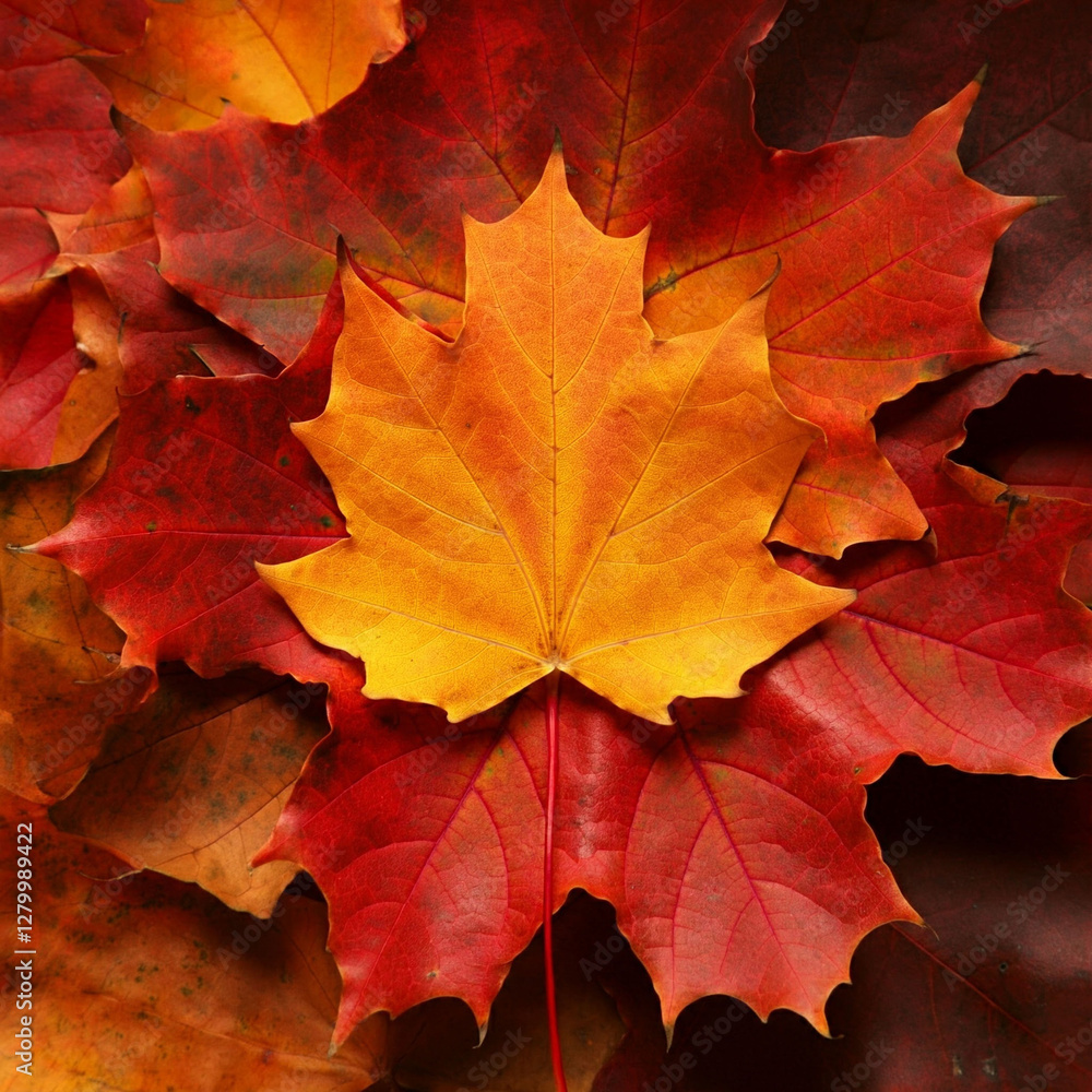 Red autumn maple leaves Red autumn maple leaves
