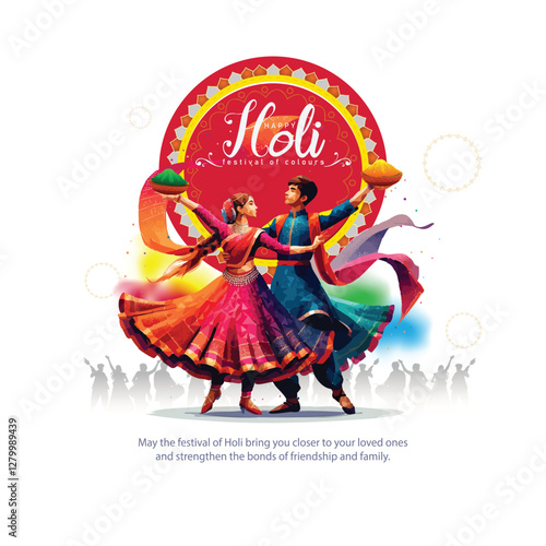 Happy Holi festival of India background. group of people celebrating Holi. abstract vector illustration banner design48748577