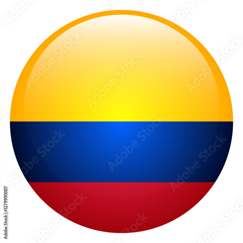 Colombia circle flag logo icon digital vector illustration