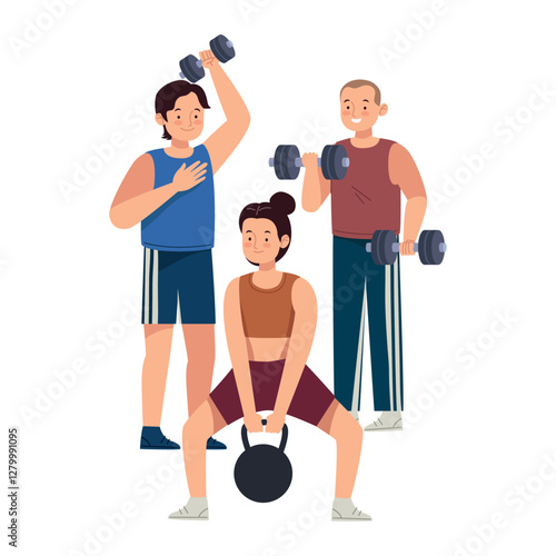 Group Fitness Dumbbell Icon
