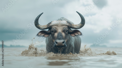 Majestic Buffalo in Water: ...