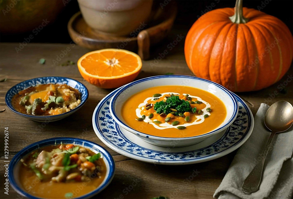 pumpkin soup with vegetables pumpkin soup with vegetables