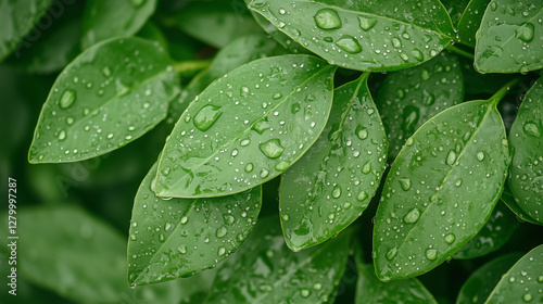 Emerald Dewdrops: Close-up ...