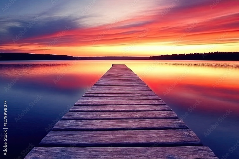 Obraz premium sunset over the lake